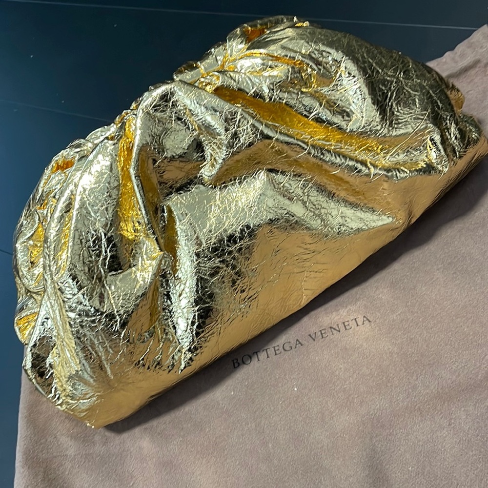 Bottega Veneta Large Gold Pouch